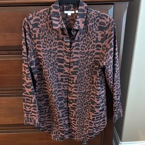 Stylish Animal Print Womans button down shirt